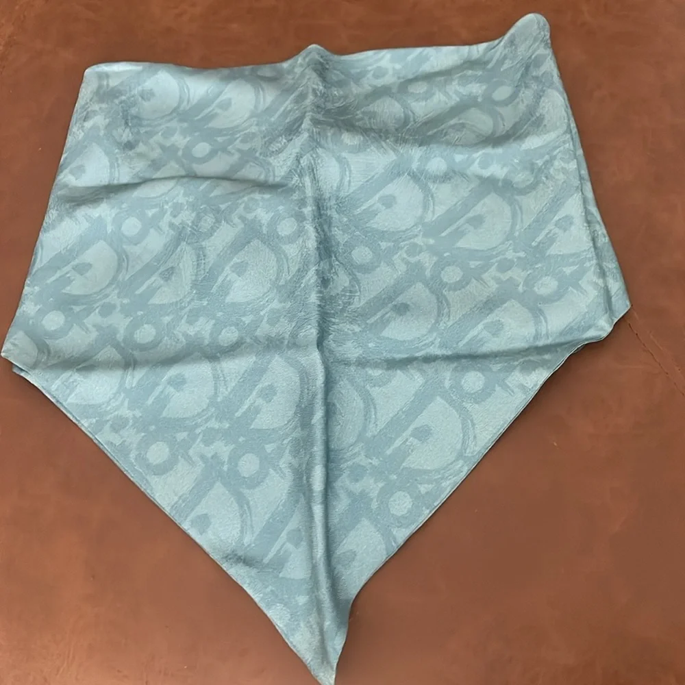 Authentic Dior pattern connected silk scarf